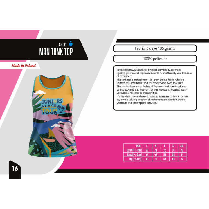 Fullprint Tank Top Sublimation For Runners